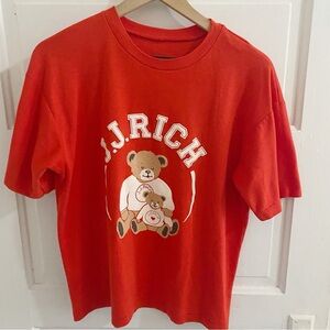 vintage j.j. rich red graphic t-shirt